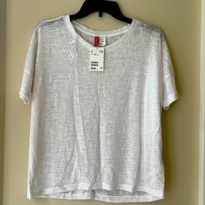 NWT H&M white short sleeve blouse